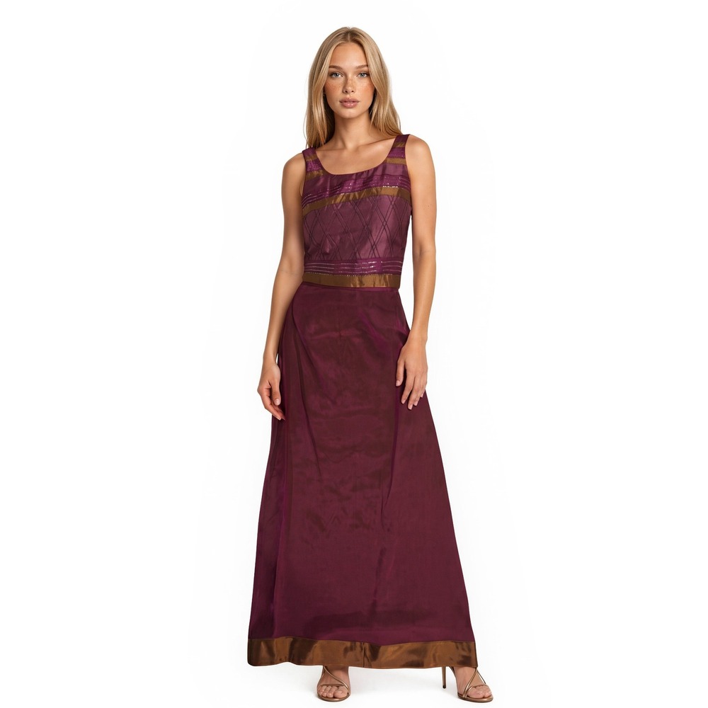 NEW Adrianna Papell Evening Top Maxi Skirt Set Women's Size 6 Beaded Formal